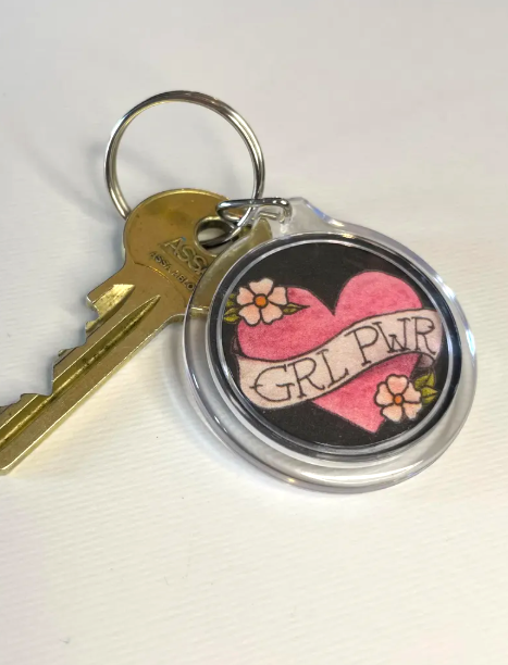 Grl Pwr (Heart) keyring