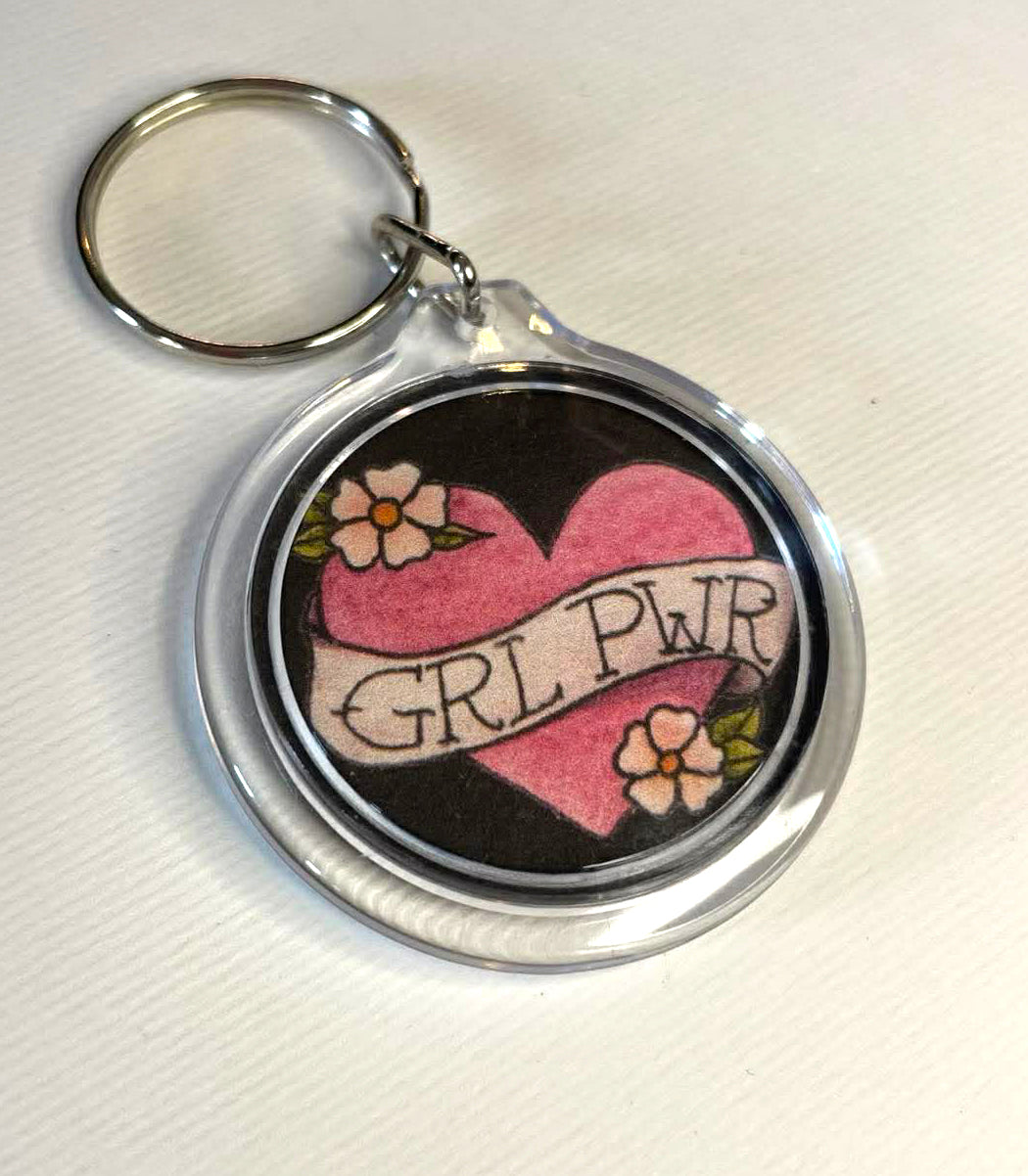 Grl Pwr (Heart) keyring