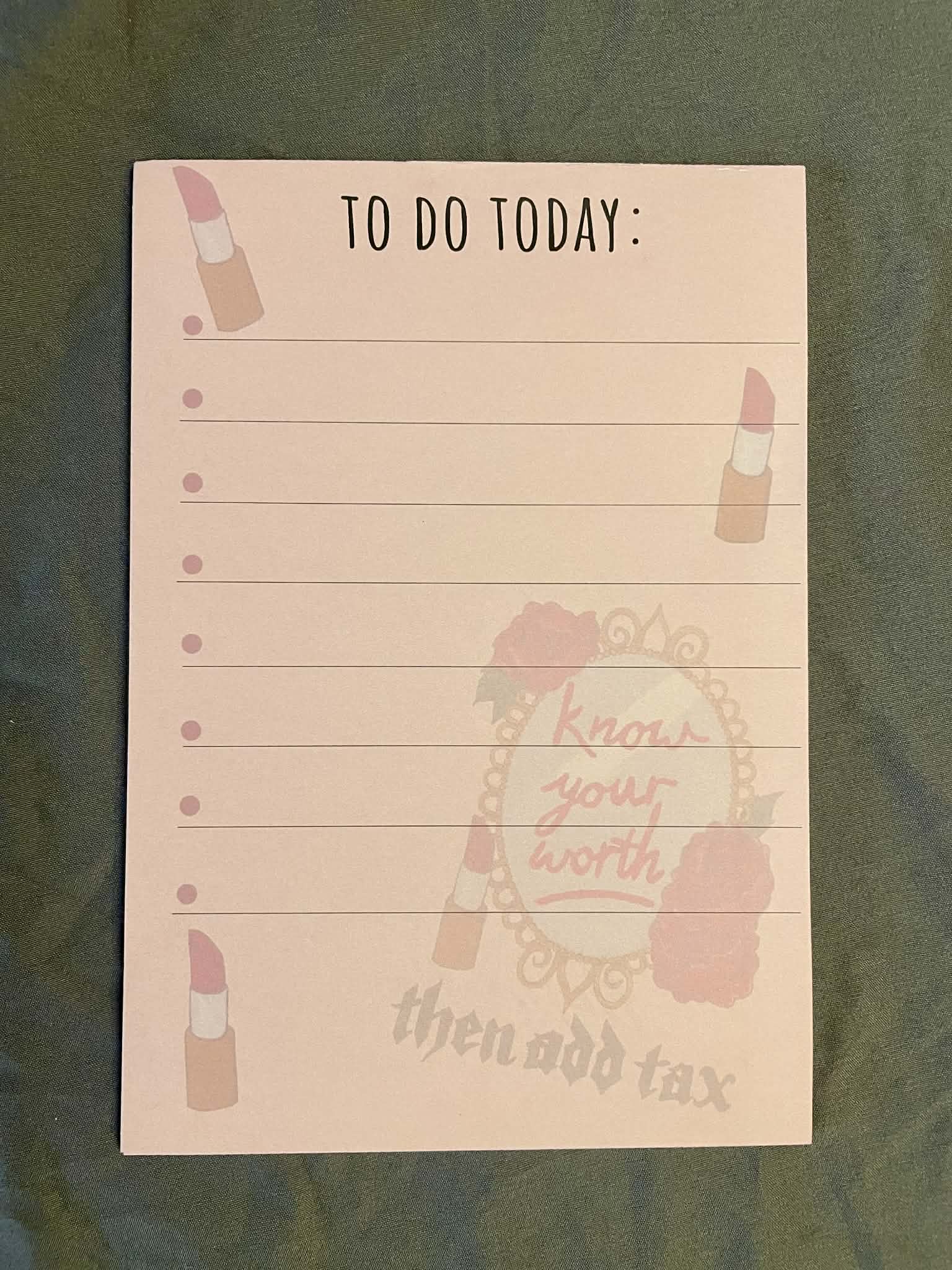 Know Your Worth notepad